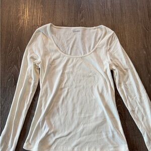 Old Navy Women's Long Sleeve Scoop Neck Top - white